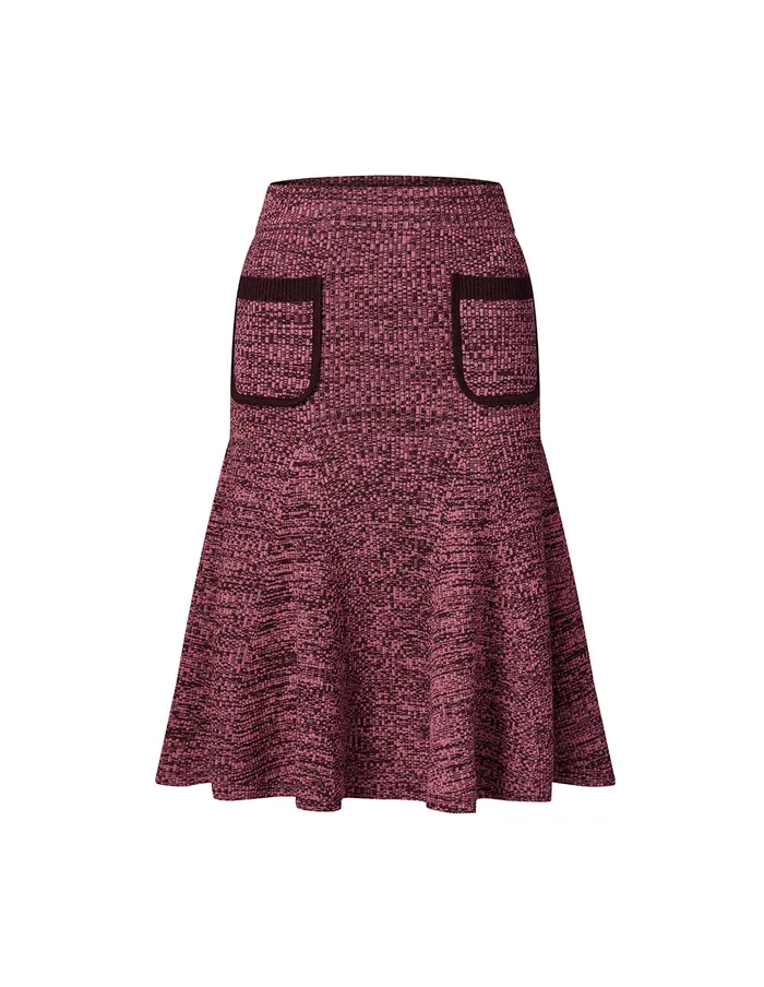 MARYLING Skirts Burgundy Red Contrast Knitted Skirt Mix 8211 Women MARYLING Skirts Burgundy Red Contrast Knitted Skirt Mix 8211 Women