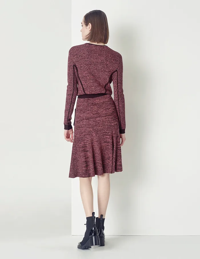 MARYLING Skirts Burgundy Red Contrast Knitted Skirt Mix 8211 Women MARYLING Skirts Burgundy Red Contrast Knitted Skirt Mix 8211 Women