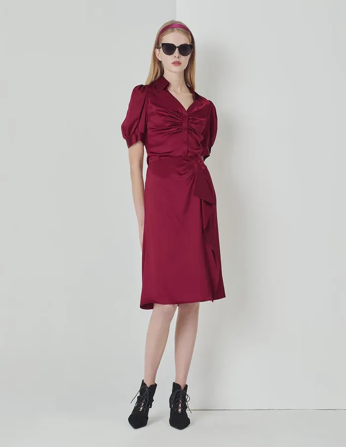 MARYLING Skirts Burgundy Ruffle Mermaid Skirt Red 8211 Women MARYLING Skirts Burgundy Ruffle Mermaid Skirt Red 8211 Women
