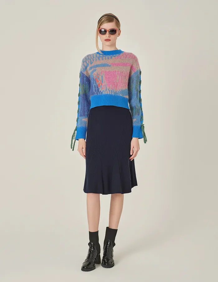 MARYLING Skirts Dark Blue Fishtail Knitted Skirt Mid 8211 Women