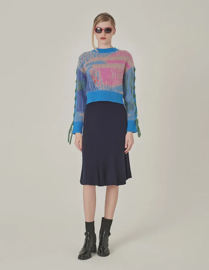 MARYLING Skirts Dark Blue Fishtail Knitted Skirt Mid 8211 Women MARYLING Skirts Dark Blue Fishtail Knitted Skirt Mid 8211 Women