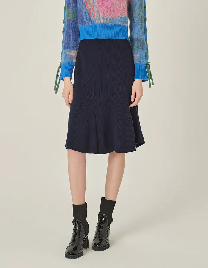 MARYLING Skirts Dark Blue Fishtail Knitted Skirt Mid 8211 Women MARYLING Skirts Dark Blue Fishtail Knitted Skirt Mid 8211 Women