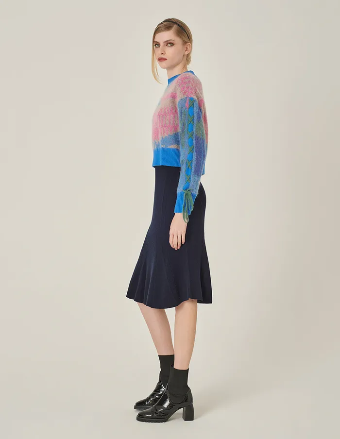 MARYLING Skirts Dark Blue Fishtail Knitted Skirt Mid 8211 Women MARYLING Skirts Dark Blue Fishtail Knitted Skirt Mid 8211 Women