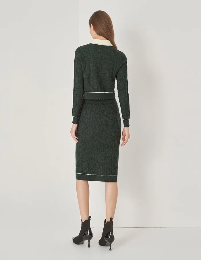 MARYLING Skirts Dark Green Jacquard Knit Skirt Green 8211 Women MARYLING Skirts Dark Green Jacquard Knit Skirt Green 8211 Women
