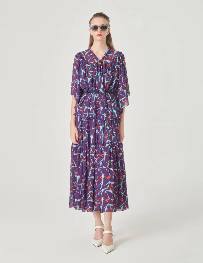 MARYLING Skirts Floral Printed Midi Skirt Bauhinia 8211 Women