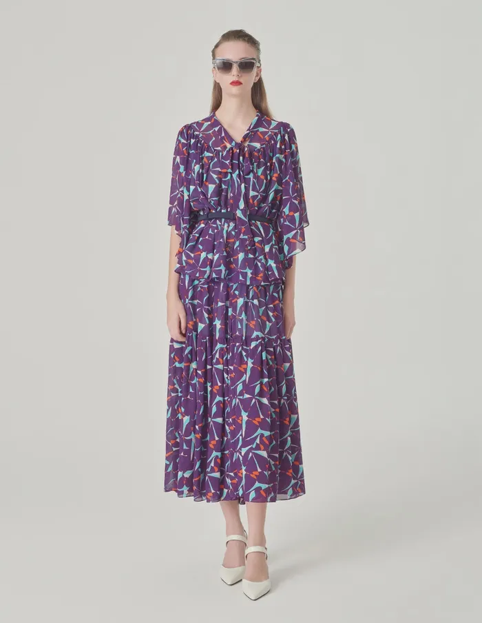 MARYLING Skirts Floral Printed Midi Skirt Bauhinia 8211 Women MARYLING Skirts Floral Printed Midi Skirt Bauhinia 8211 Women