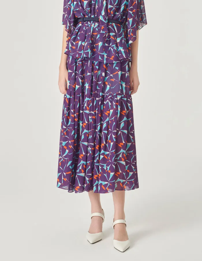 MARYLING Skirts Floral Printed Midi Skirt Bauhinia 8211 Women MARYLING Skirts Floral Printed Midi Skirt Bauhinia 8211 Women