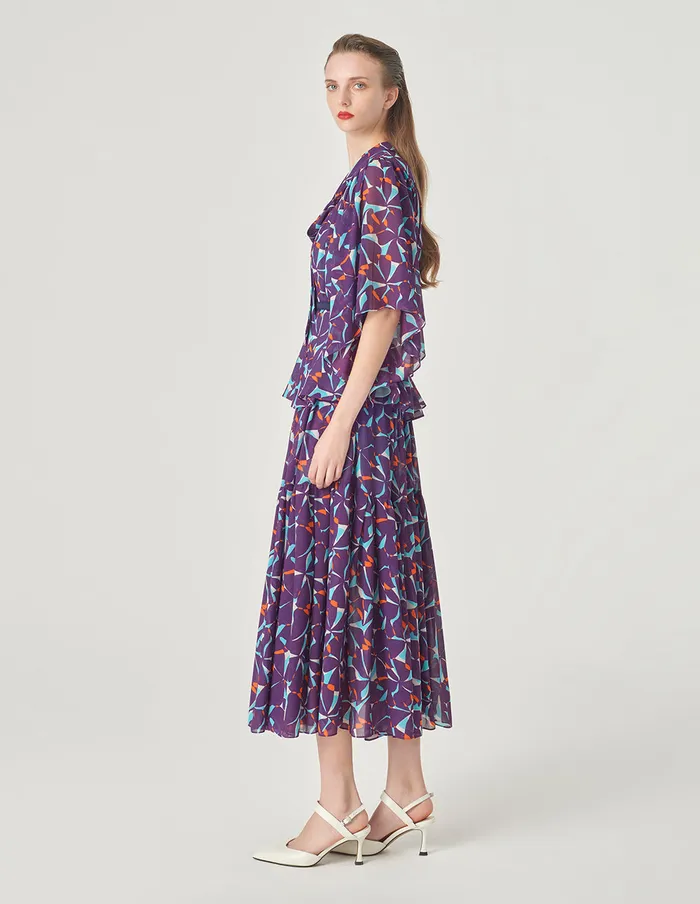 MARYLING Skirts Floral Printed Midi Skirt Bauhinia 8211 Women MARYLING Skirts Floral Printed Midi Skirt Bauhinia 8211 Women