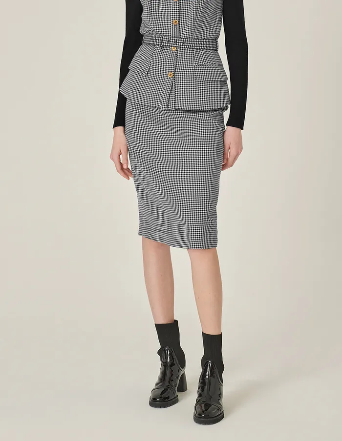 MARYLING Skirts Houndstooth StraightFit Bodycon KneeLength Skirt Houndstooth 8211 Women MARYLING Skirts Houndstooth StraightFit Bodycon KneeLength Skirt Houndstooth 8211 Women