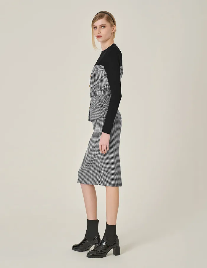 MARYLING Skirts Houndstooth StraightFit Bodycon KneeLength Skirt Houndstooth 8211 Women MARYLING Skirts Houndstooth StraightFit Bodycon KneeLength Skirt Houndstooth 8211 Women