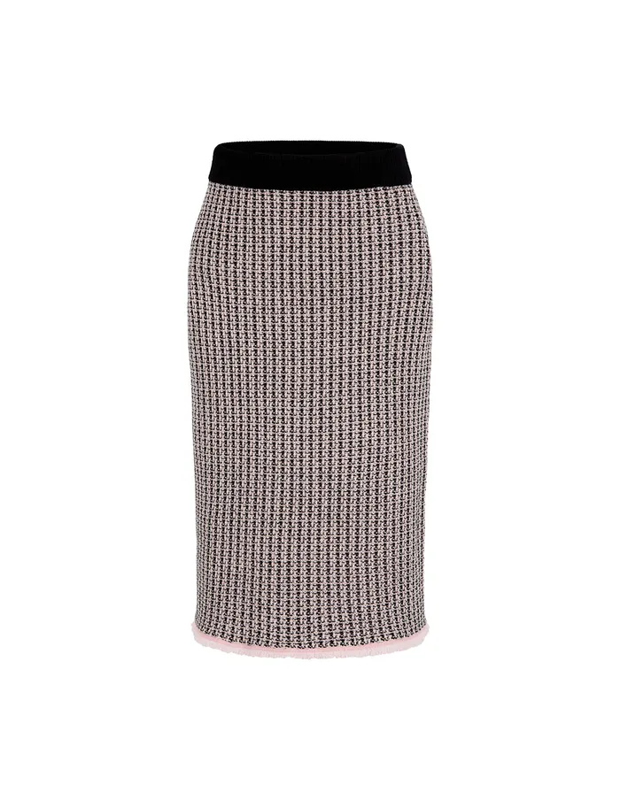 MARYLING Skirts Houndstooth StraightLeg KneeLength Wool Knitted Skirt Checkes 8211 Women MARYLING Skirts Houndstooth StraightLeg KneeLength Wool Knitted Skirt Checkes 8211 Women
