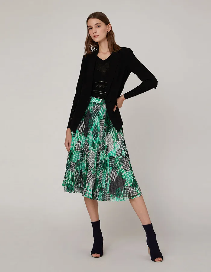MARYLING Skirts PATCHWORK PRINT GEORGETTE PLEATED SKIRT Mix 8211 Women