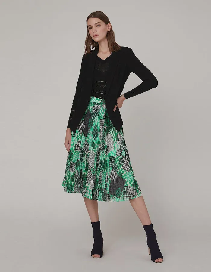 MARYLING Skirts PATCHWORK PRINT GEORGETTE PLEATED SKIRT Mix 8211 Women