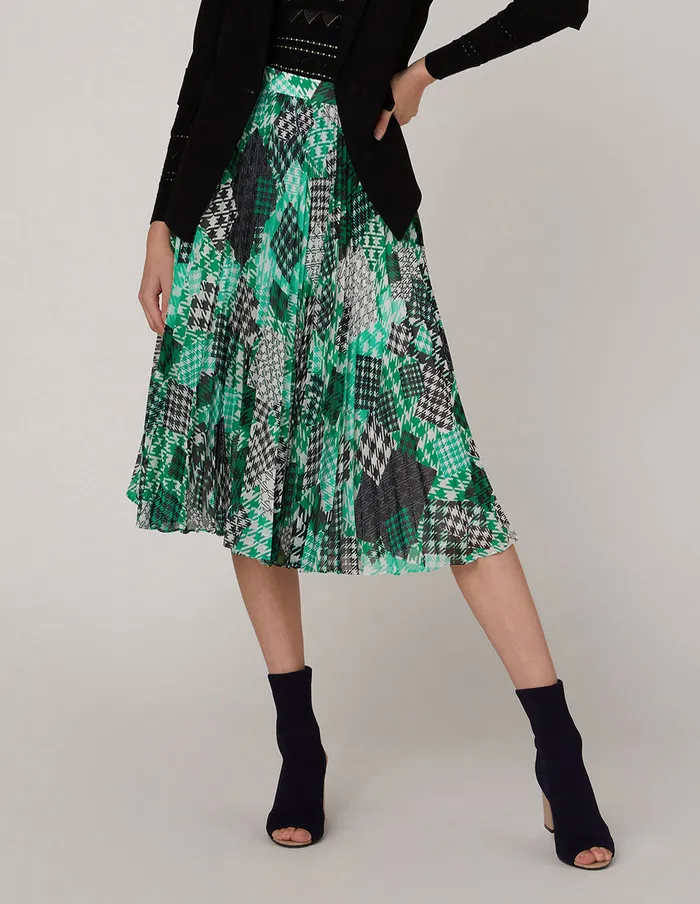 MARYLING Skirts PATCHWORK PRINT GEORGETTE PLEATED SKIRT Mix 8211 Women