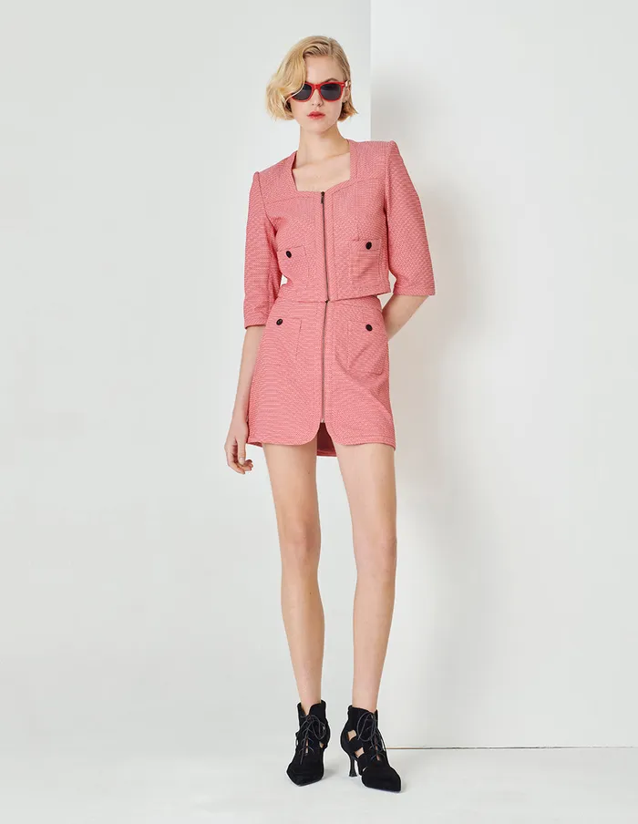 MARYLING Skirts Pink Backshaped Metal Zipper Short Skirt Mix 8211 Women