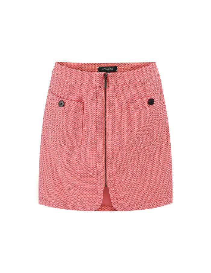 MARYLING Skirts Pink Backshaped Metal Zipper Short Skirt Mix 8211 Women MARYLING Skirts Pink Backshaped Metal Zipper Short Skirt Mix 8211 Women