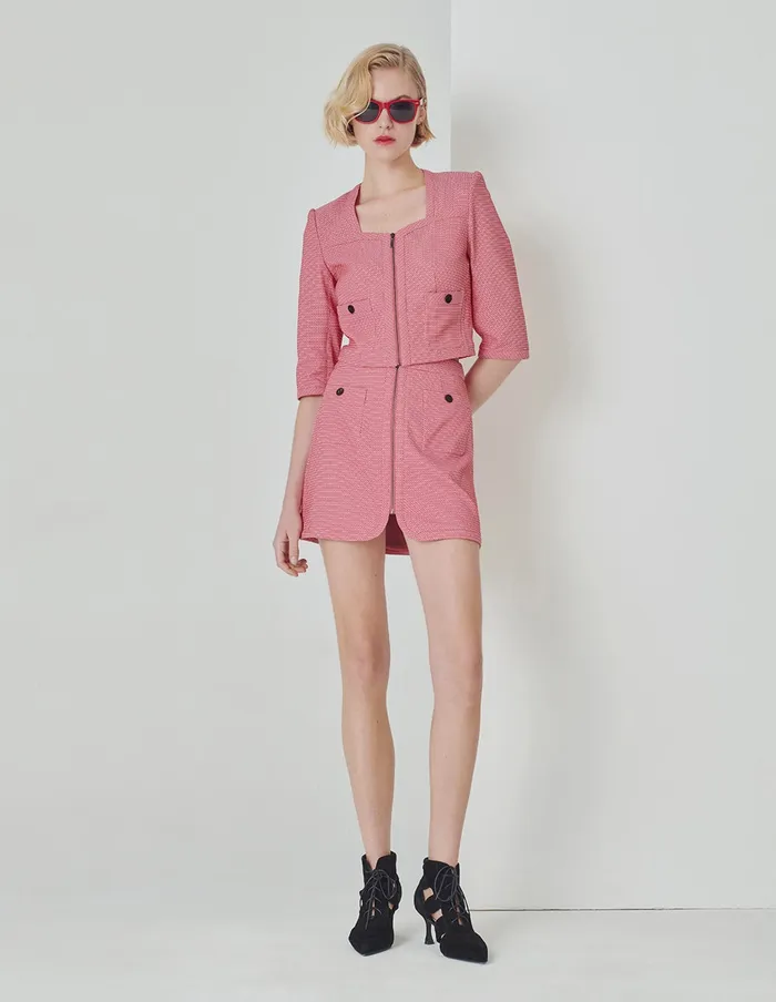 MARYLING Skirts Pink Backshaped Metal Zipper Short Skirt Mix 8211 Women MARYLING Skirts Pink Backshaped Metal Zipper Short Skirt Mix 8211 Women