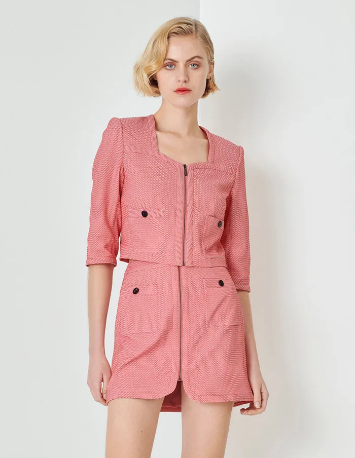 MARYLING Skirts Pink Backshaped Metal Zipper Short Skirt Mix 8211 Women MARYLING Skirts Pink Backshaped Metal Zipper Short Skirt Mix 8211 Women