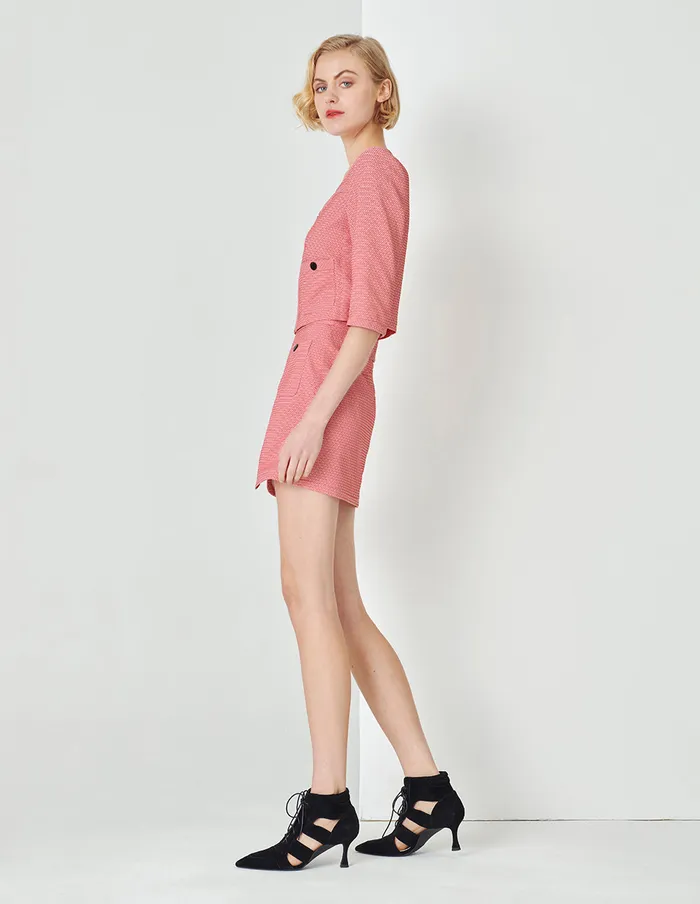 MARYLING Skirts Pink Backshaped Metal Zipper Short Skirt Mix 8211 Women MARYLING Skirts Pink Backshaped Metal Zipper Short Skirt Mix 8211 Women