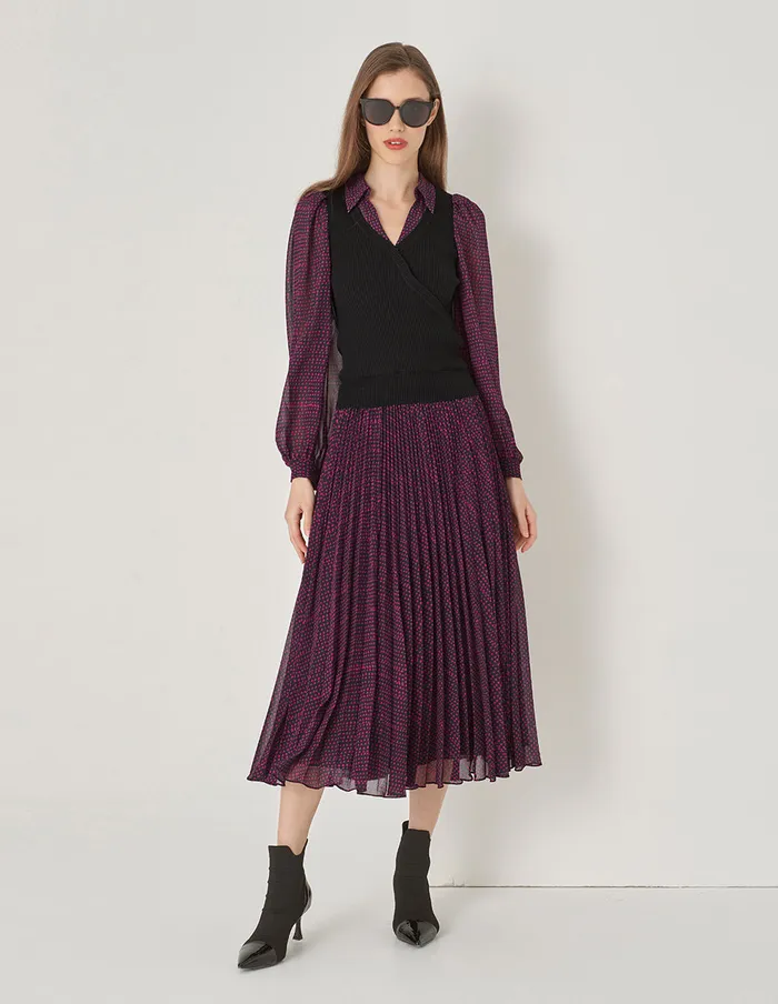 MARYLING Skirts Pleated Printed Skirt Red 8211 Women