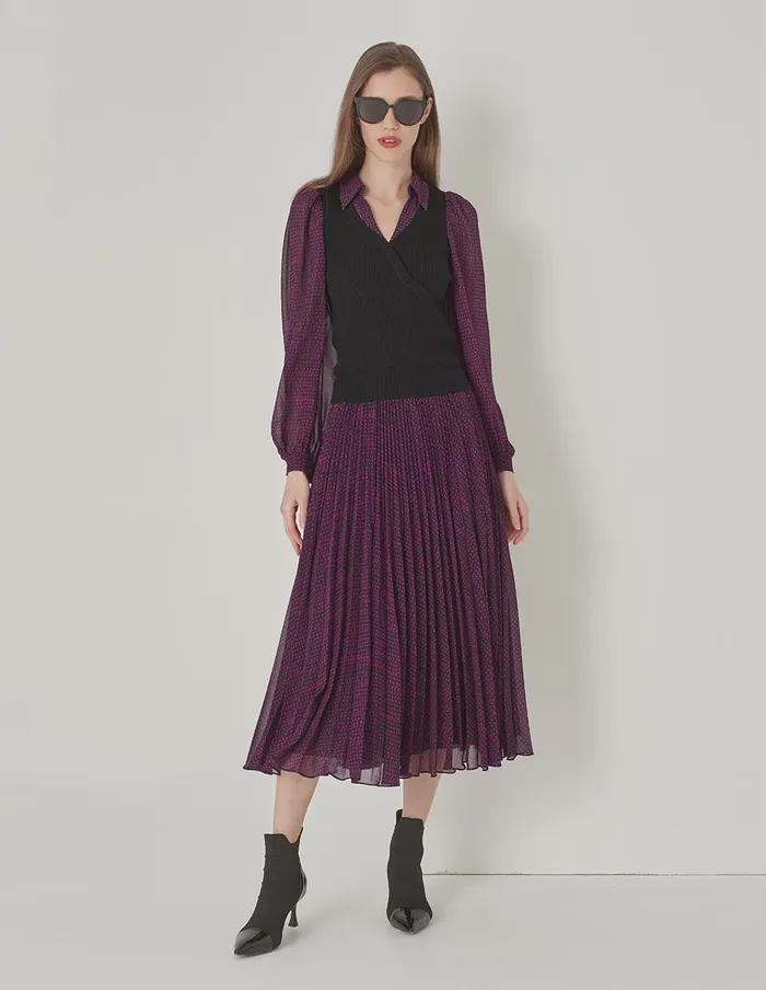 MARYLING Skirts Pleated Printed Skirt Red 8211 Women MARYLING Skirts Pleated Printed Skirt Red 8211 Women