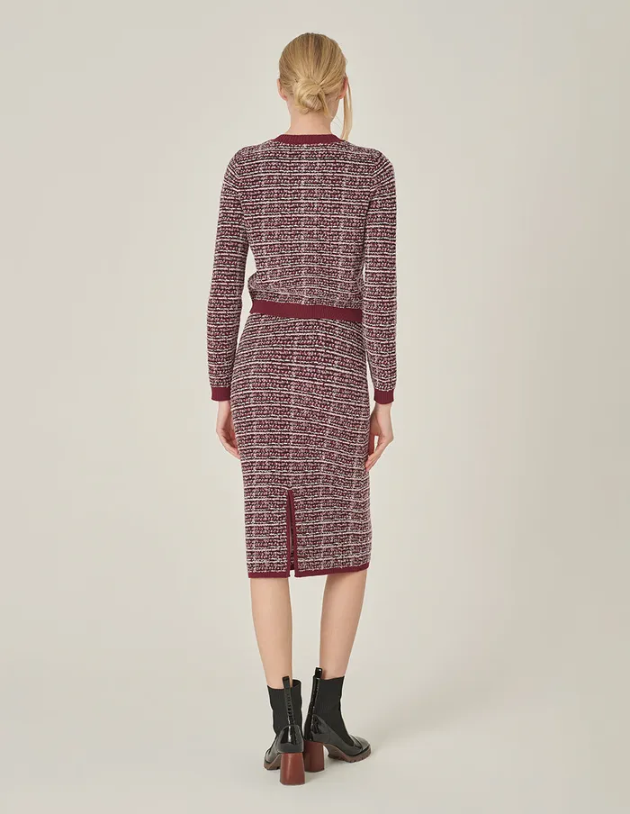 MARYLING Skirts Red and Black Plaid Imitation Tweed Knitted KneeLength Straight Skirt Checkes 8211 Women MARYLING Skirts Red and Black Plaid Imitation Tweed Knitted KneeLength Straight Skirt Checkes 8211 Women