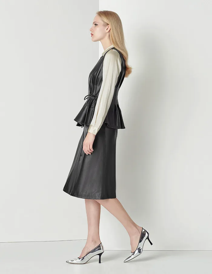 MARYLING Skirts Small Fishtail Split Sheepskin Skirt Black 8211 Women MARYLING Skirts Small Fishtail Split Sheepskin Skirt Black 8211 Women
