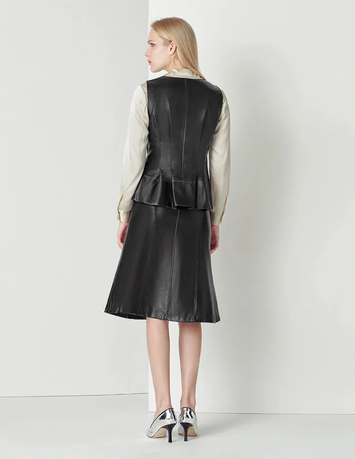 MARYLING Skirts Small Fishtail Split Sheepskin Skirt Black 8211 Women MARYLING Skirts Small Fishtail Split Sheepskin Skirt Black 8211 Women