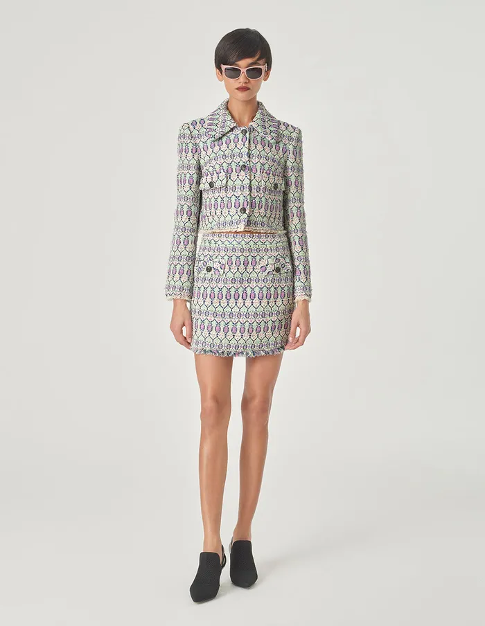 MARYLING Skirts Tweed Mini Skirt Purple 8211 Women