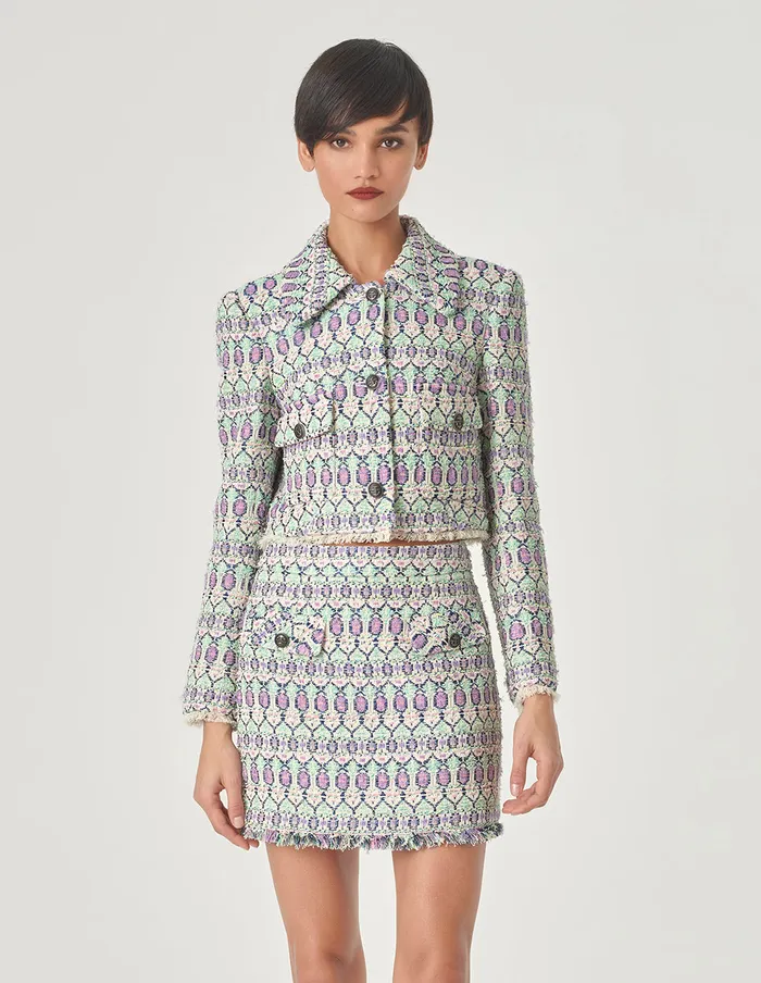 MARYLING Skirts Tweed Mini Skirt Purple 8211 Women