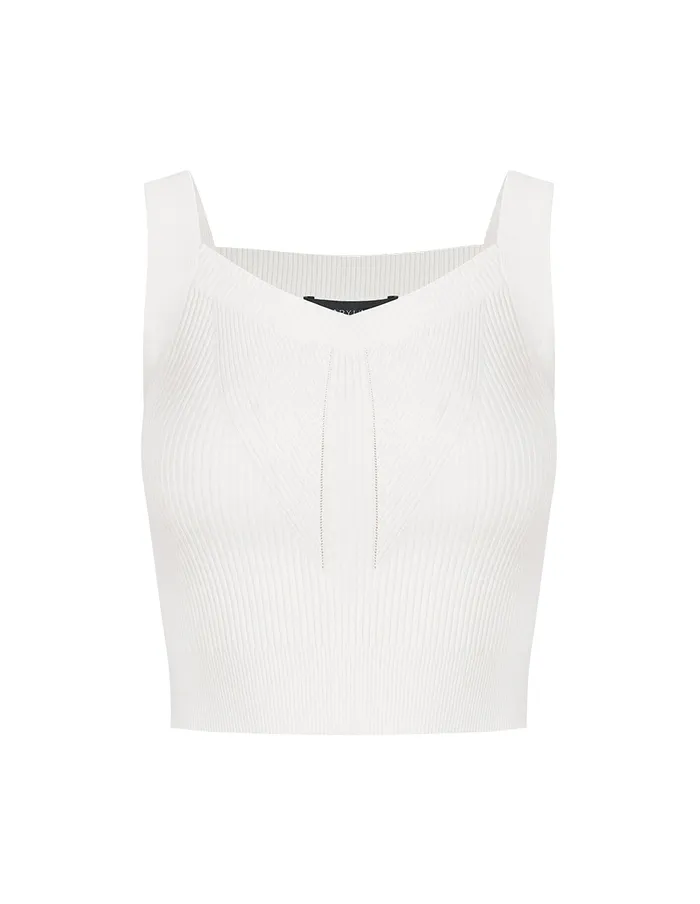 MARYLING Vest Diamond Collar Knit Tank Top Snow 8211 Women MARYLING Vest Diamond Collar Knit Tank Top Snow 8211 Women