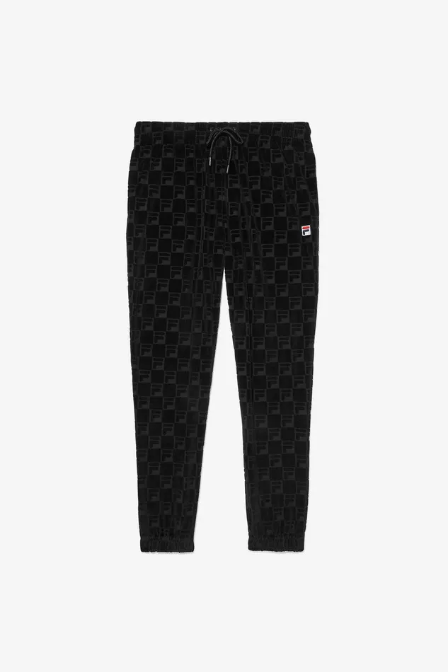 Matching Sets Men Fila Jacquard Velour Track Pant 001 Black