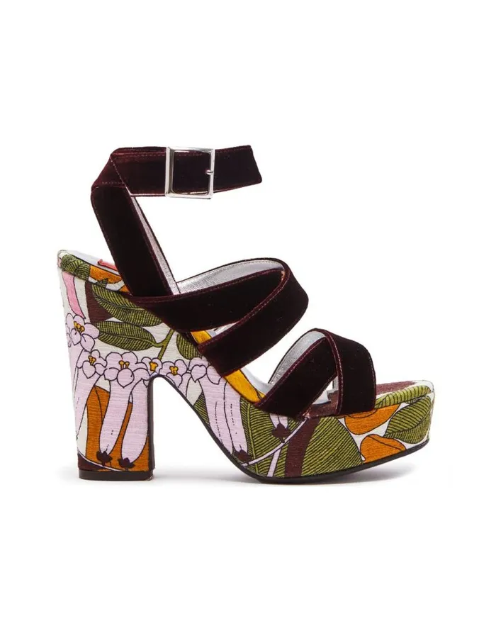 Medal Wedge Big Flower Rose Women La Double J Shoes