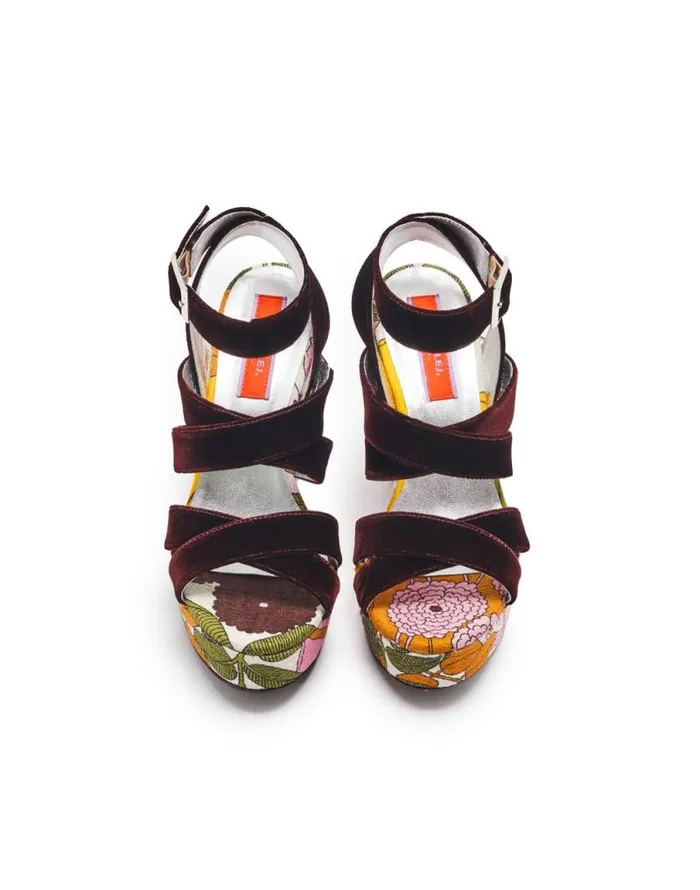 Medal Wedge Big Flower Rose Women La Double J Shoes Medal Wedge Big Flower Rose Women La Double J Shoes