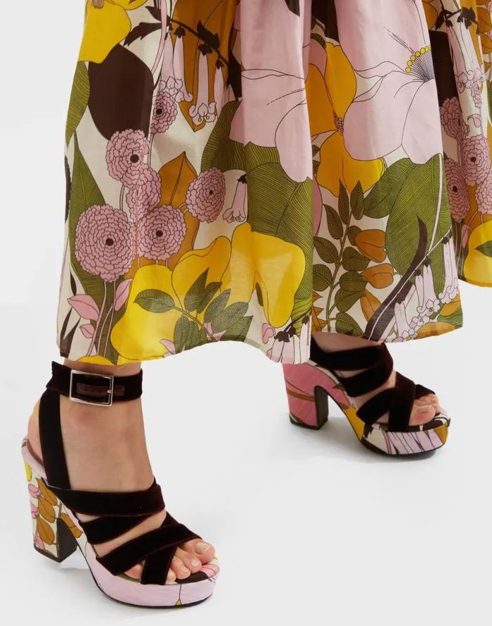 Medal Wedge Big Flower Rose Women La Double J Shoes Medal Wedge Big Flower Rose Women La Double J Shoes