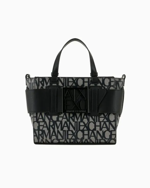 Medium Tote Bag With Contrasting Detail Black Women Armani Shoppers