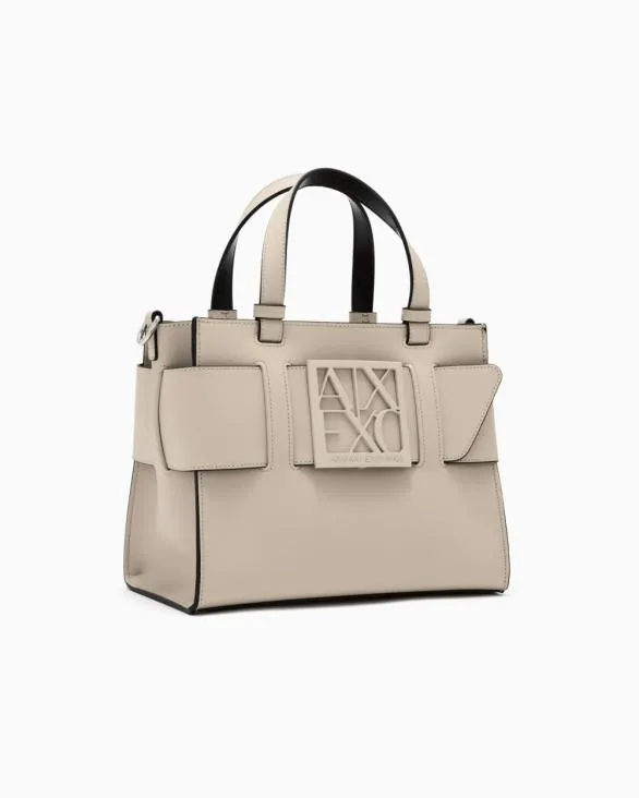 Medium Tote Bag With Double Handles And Shoulder Strap Beige Women Armani Shoppers Medium Tote Bag With Double Handles And Shoulder Strap Beige Women Armani Shoppers