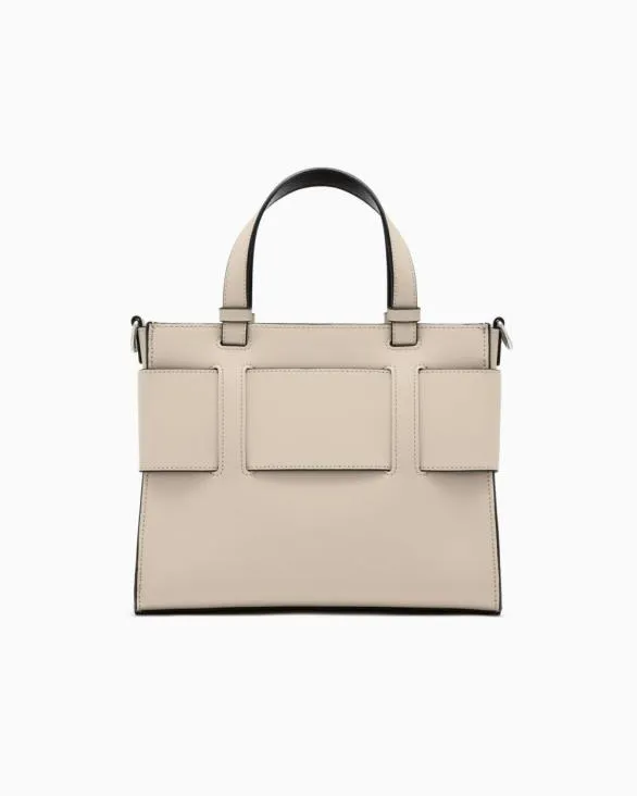 Medium Tote Bag With Double Handles And Shoulder Strap Beige Women Armani Shoppers Medium Tote Bag With Double Handles And Shoulder Strap Beige Women Armani Shoppers