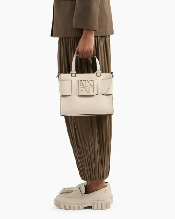 Medium Tote Bag With Double Handles And Shoulder Strap Beige Women Armani Shoppers Medium Tote Bag With Double Handles And Shoulder Strap Beige Women Armani Shoppers