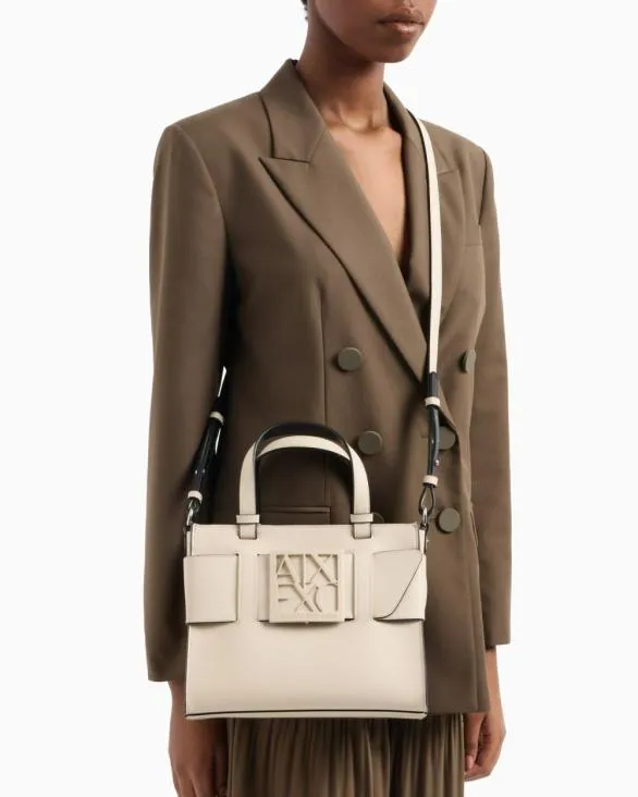 Medium Tote Bag With Double Handles And Shoulder Strap Beige Women Armani Shoppers Medium Tote Bag With Double Handles And Shoulder Strap Beige Women Armani Shoppers