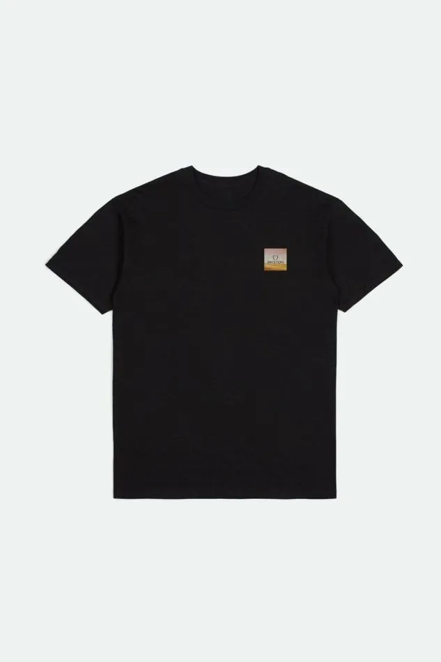 Men Alpha Square SS Standard TShirt Blackgoldbrown Brixton TShirts