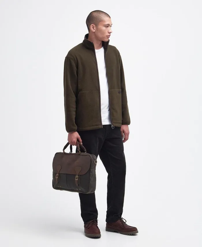 Men Bags and Luggage Barbour Wax Leather Briefcase Navy
