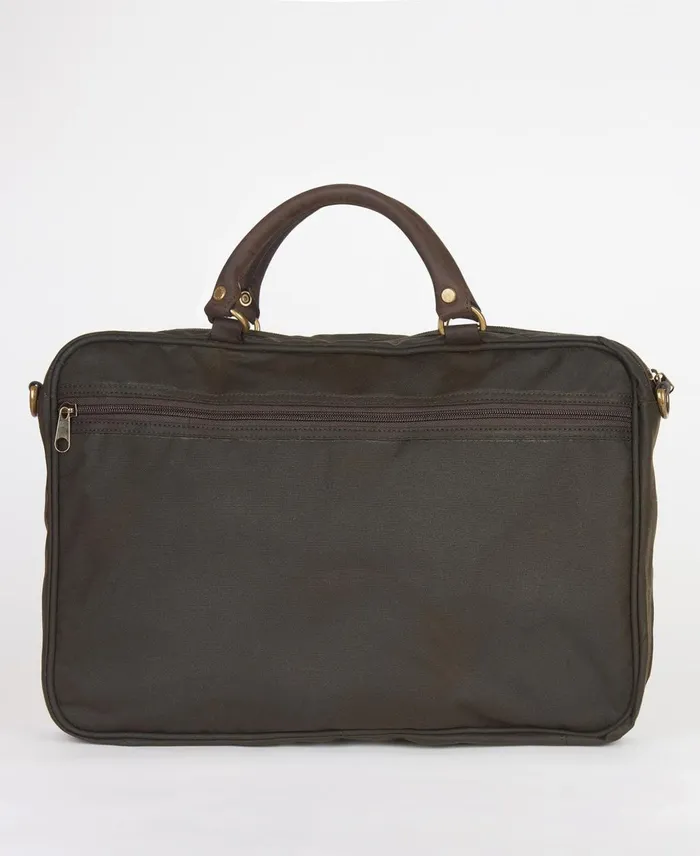 Men Bags and Luggage Barbour Wax Leather Briefcase Navy