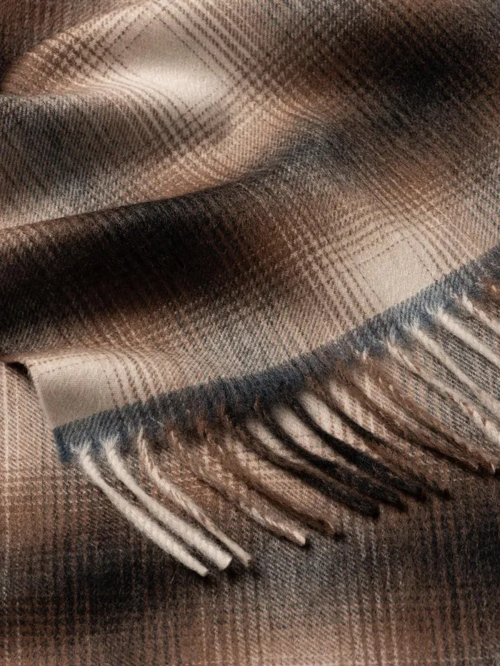 Men Begg X Co Scarves Arran Sheldon Cashmere Scarf Natural Grey