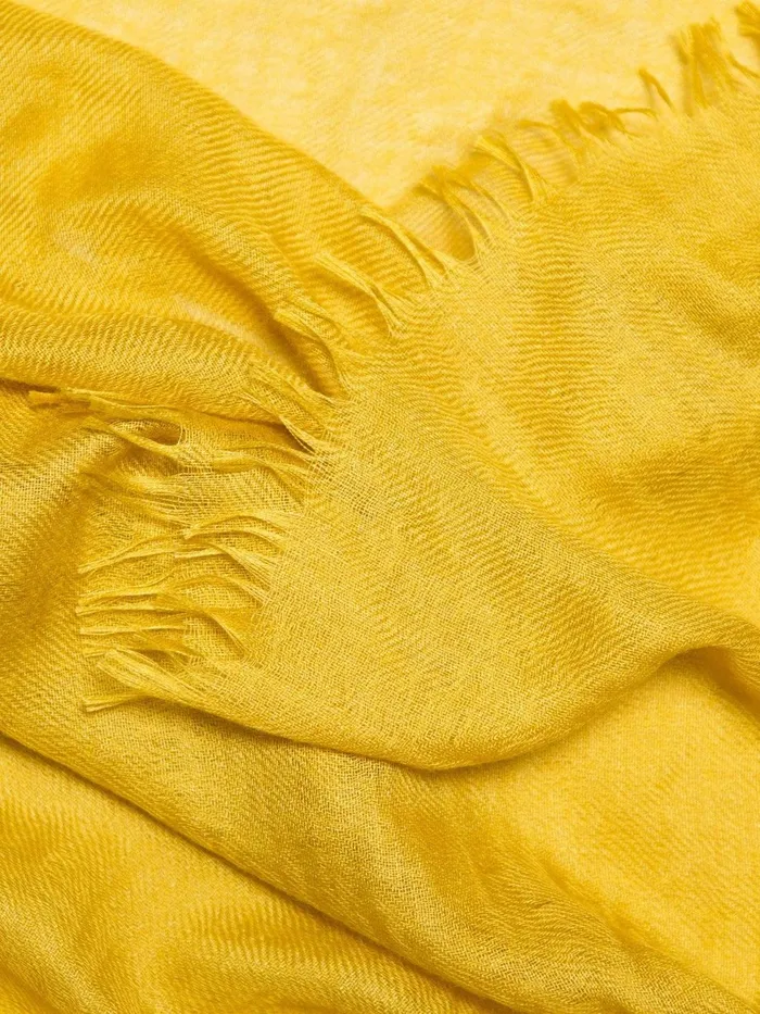 Men Begg X Co Scarves Staffa Solid Cashmere Silk Scarf Gold Dust