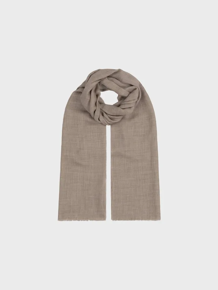 Men Begg X Co Scarves Wispy Solid Superfine Cashmere Scarf Dark Natural