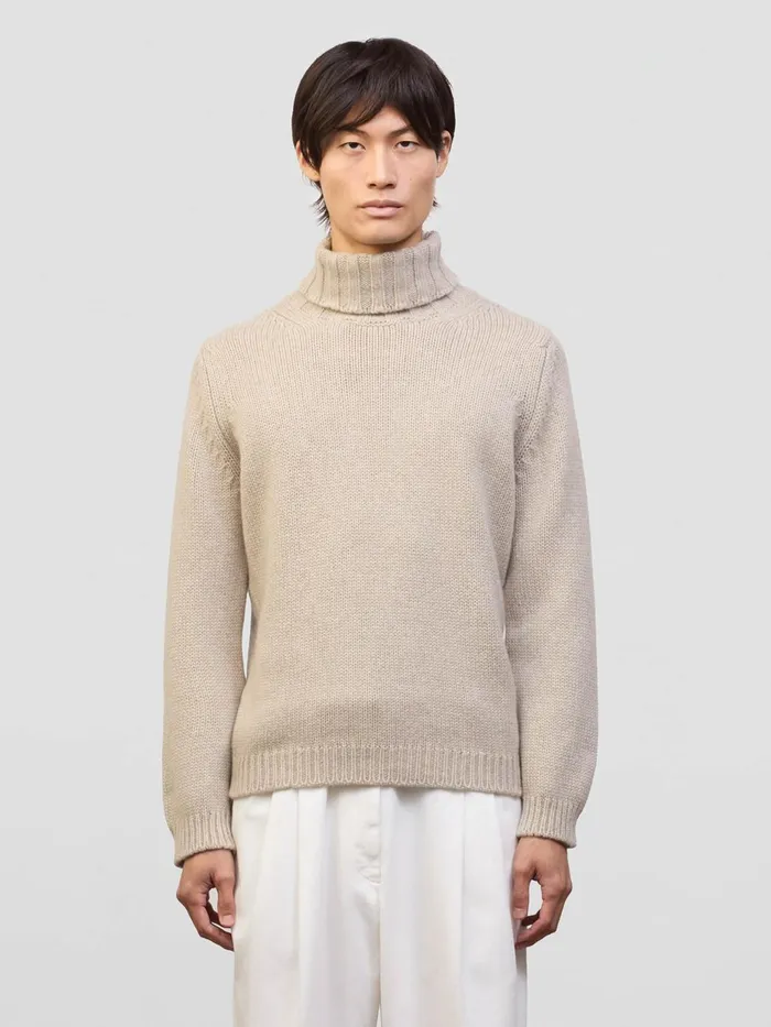 Men Begg X Co Sweaters Tweedy Roll Cashmere Sweater Goatfell