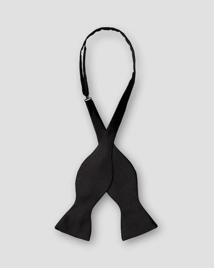 Men Black Bow Tie Ready Tied Black Eton Bow Ties