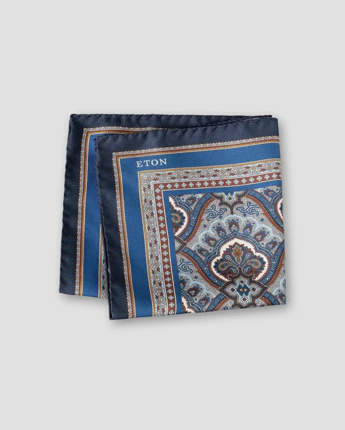 Men Blue Paisley Print Pocket Square Blue Eton Pocket Squares Men Blue Paisley Print Pocket Square Blue Eton Pocket Squares