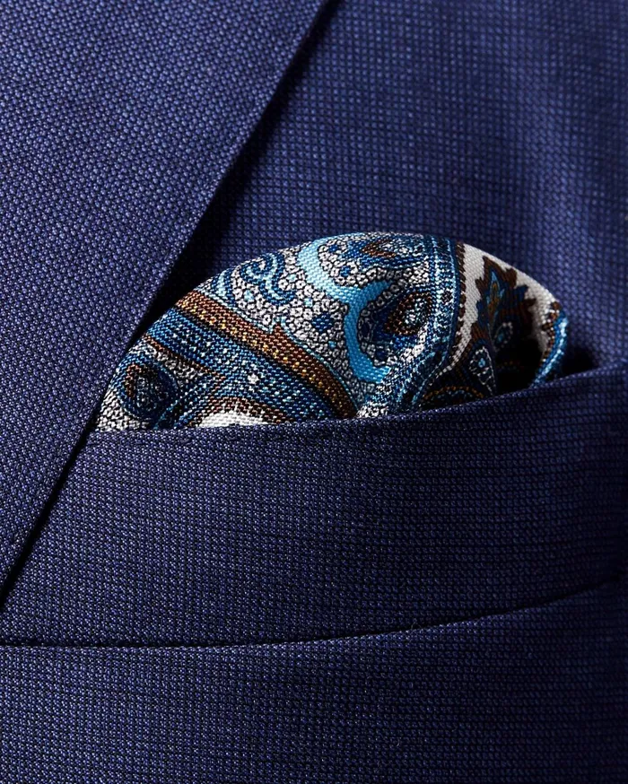 Men Blue Paisley Print Pocket Square Blue Eton Pocket Squares Men Blue Paisley Print Pocket Square Blue Eton Pocket Squares